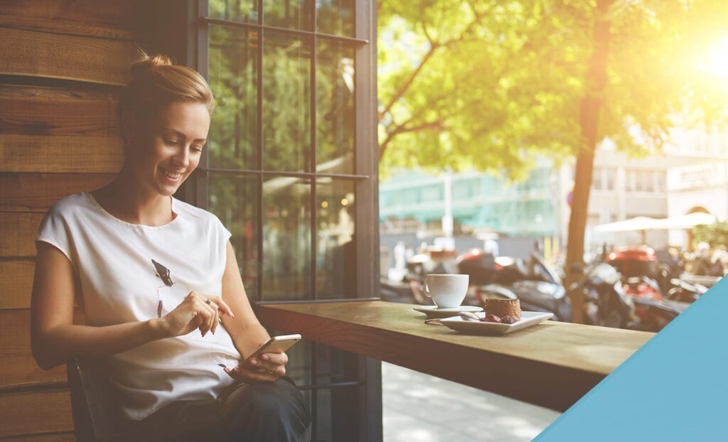 Woman using phone for effective content delivery