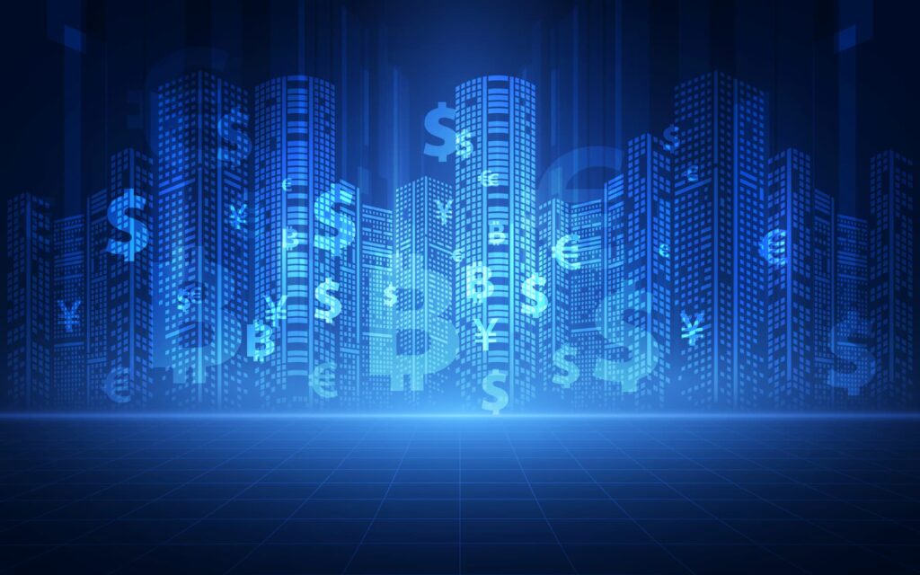 Different currency and financial symbols