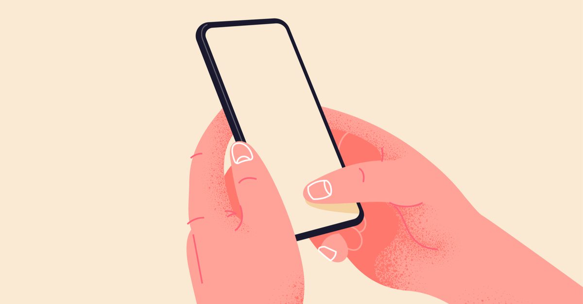Graphic of hands holding a mobile device