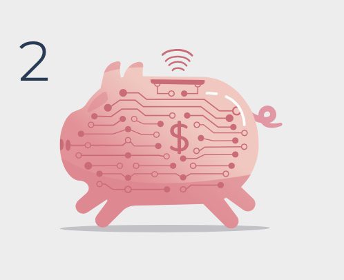 Illustration of a pig with dollar sign on the side