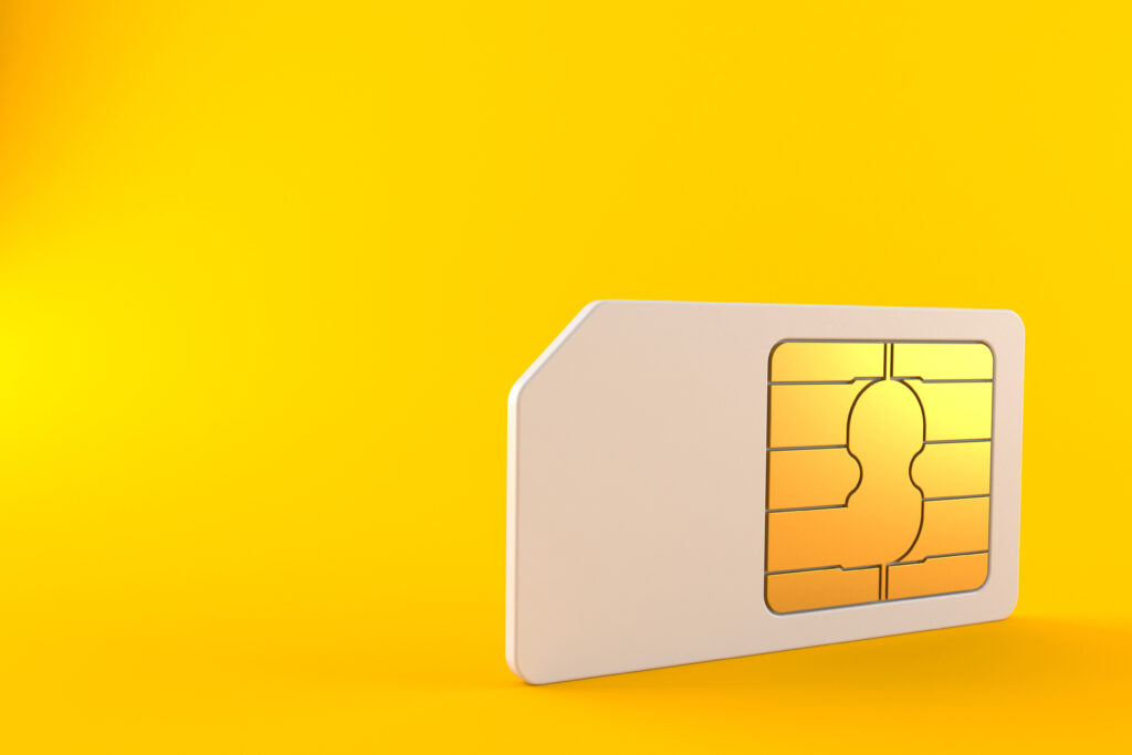 Sim Card on Orange Background